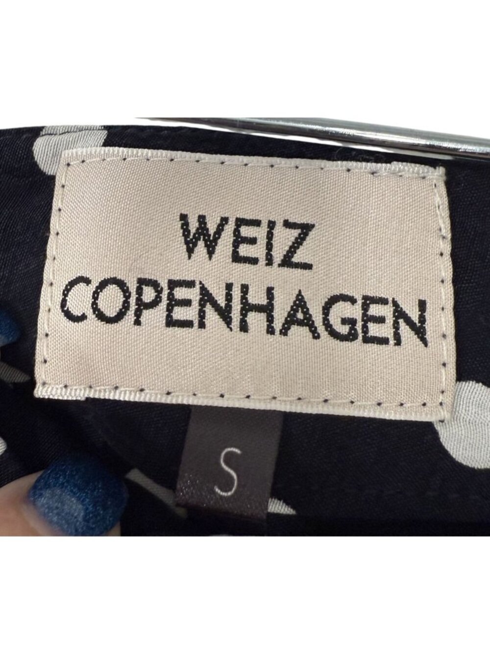 Weiz Copenhagen Womens Polka Dot A-Line Skirt Navy White S Flirty Coquette - Picture 4 of 5